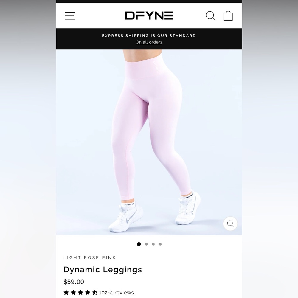 DFYNE Light Rose Pink Dynamic Leggings